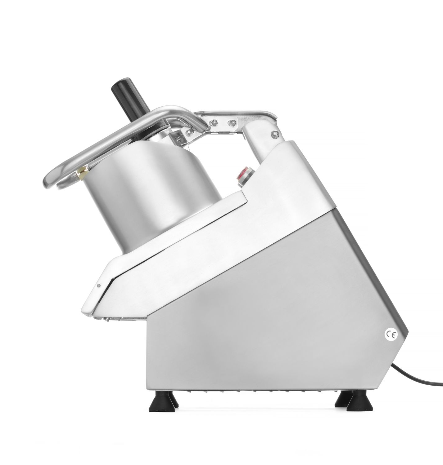 Elektrický kráječ s velkým vkládacím otvorem se sadou 5 kotoučů, HENDI, 230V/750W, 574x250x(H)472mm vysokozátěžový 231852