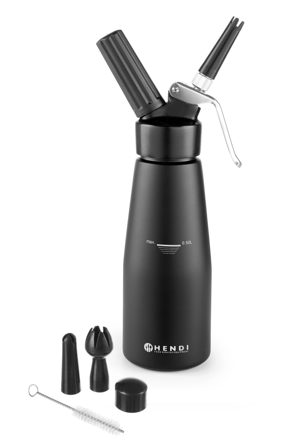 Láhev na šlehačku, HENDI, Kitchen Line, 0,5L, Černá, ⌀80x(H)260mm KitchenLine černá 588420