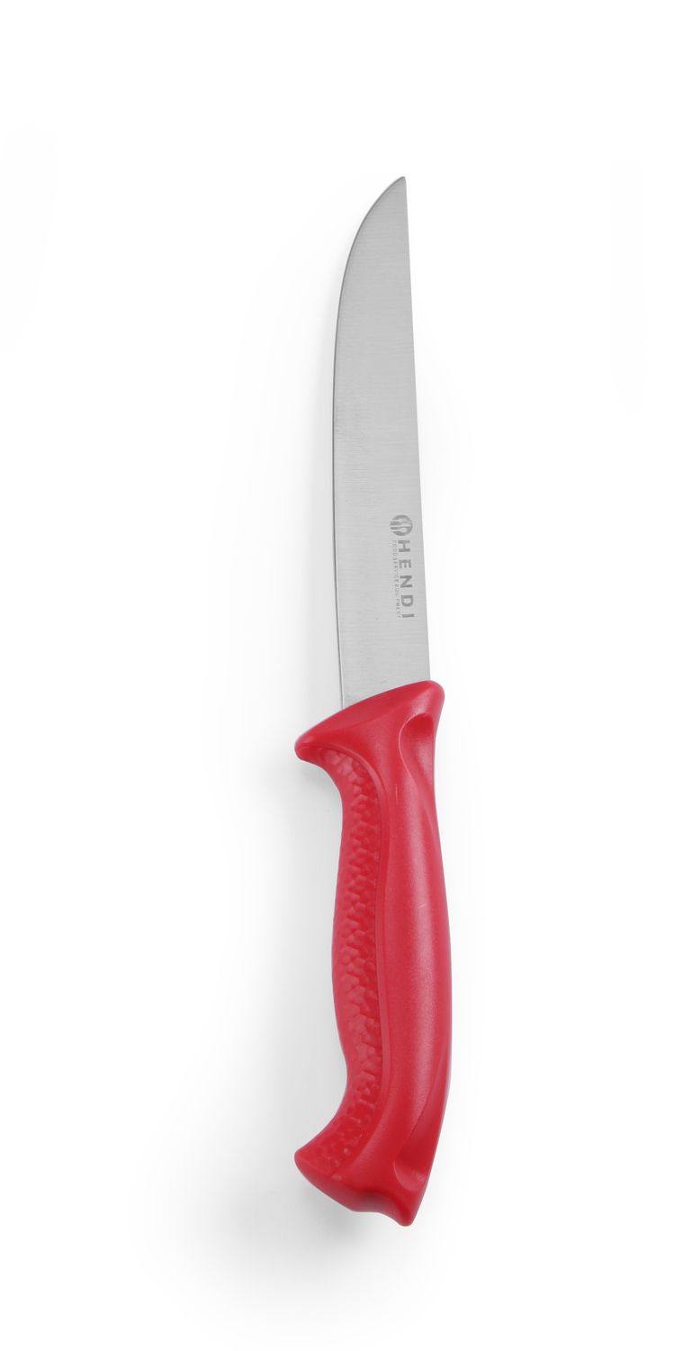 Nože HACCP červené barvy – na surové maso, HENDI, Červená, (L)285mm červený, Kód: 842423