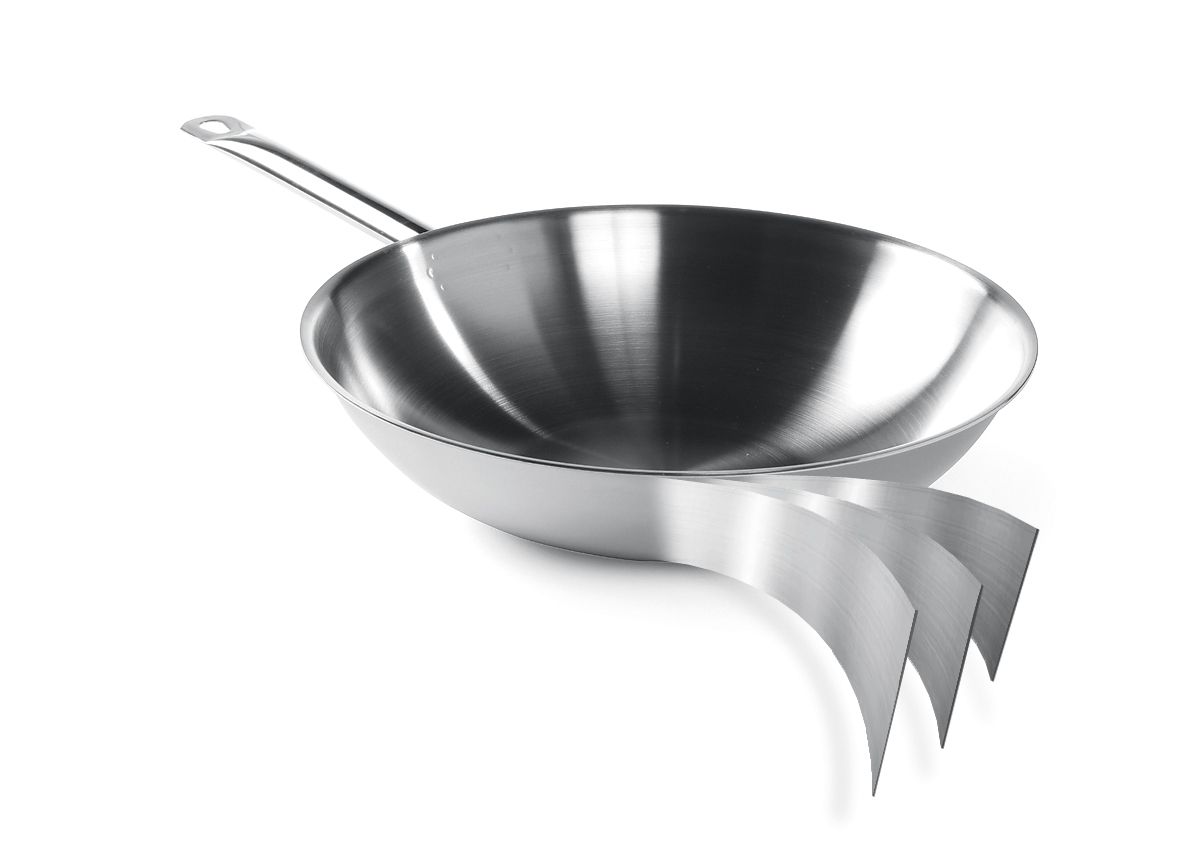 Pánev Wok 3-vrstvá – bez pokličky, HENDI, ⌀360x(H)100mm 839003