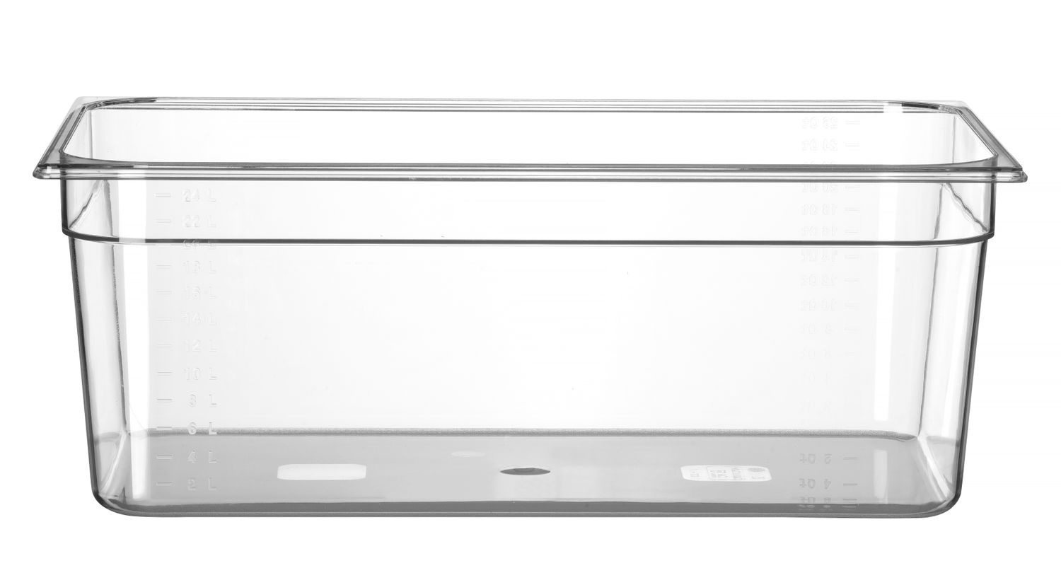 Nádoba GN 1/1, HENDI, Profi Line, GN 1/1, 24L, Průhledná, 530x325x(H)200mm Kód: 861202