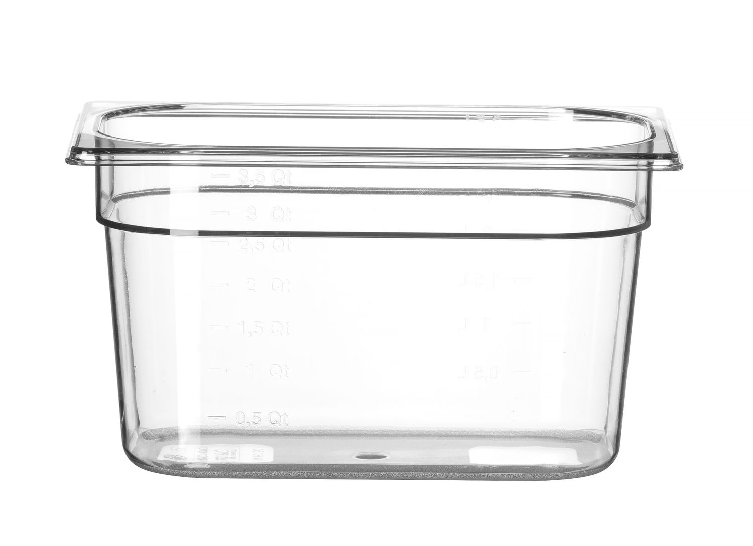 Nádoba GN 1/4, HENDI, Profi Line, GN 1/4, 5,5L, Průhledná, 265x162x(H)200mm Kód: 861608