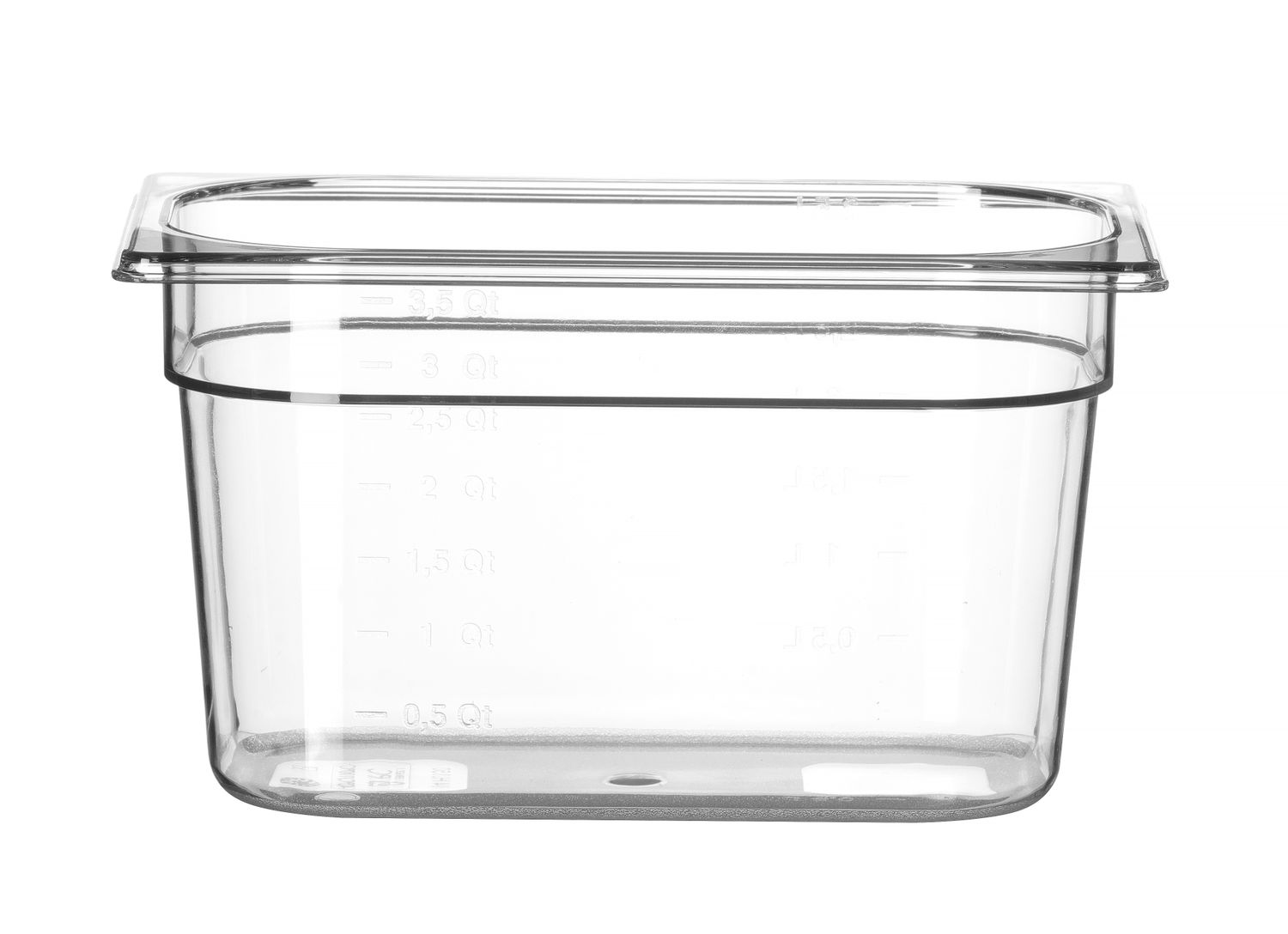 Nádoba GN 1/4, HENDI, Profi Line, GN 1/4, 4L, Průhledná, 265x162x(H)150mm Kód: 861615