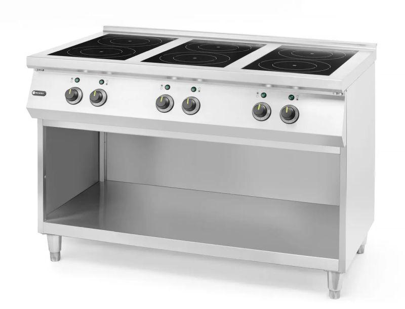 Indukční vařič - sporák se 6 varnými zónami, HENDI, 400V/25500W, 1200x700x(H)890mm 237397
