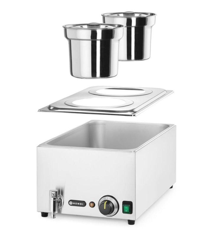 Sada: Bain-marie Ranger + 2x 4L nádoba s víkem, HENDI, 8L, 220-240V/1000W, 604x332x(H)315mm 201473