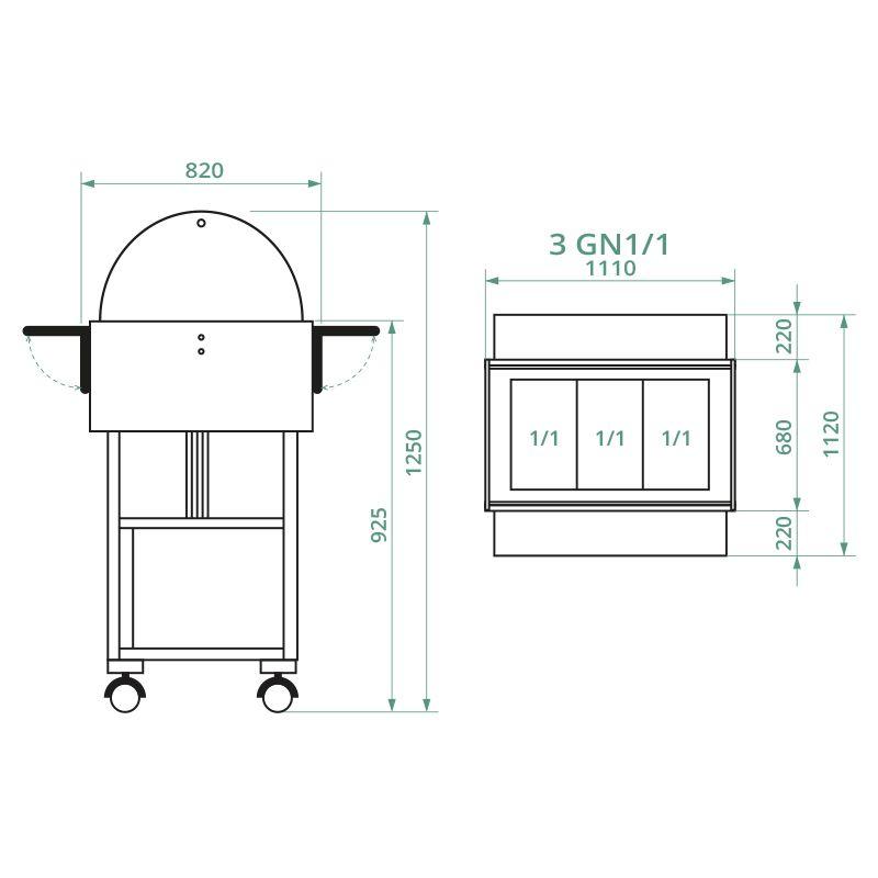 Vyhřívané gastrobufety - bain-marie CL2777NB -bílá