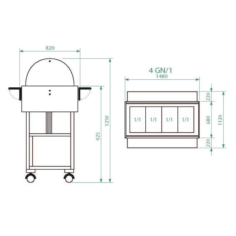 Vyhřívané gastrobufety - bain-marie ELC2832B -bílá