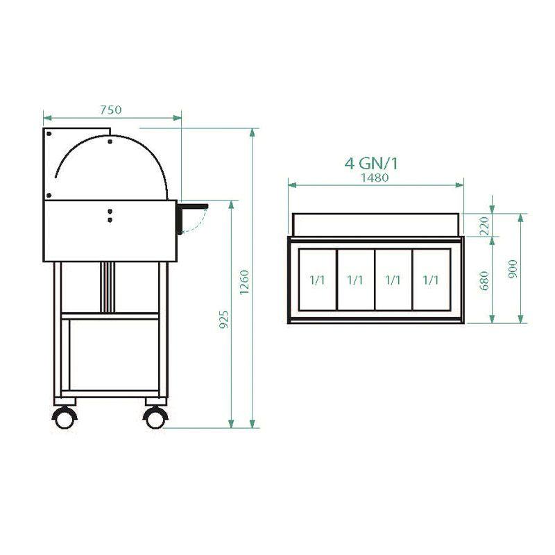 Chlazený gastrobufet ELR2826BTB -white