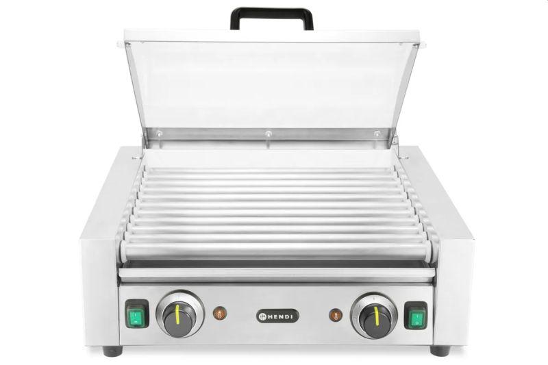 Gril na párky a klobásy – 2 zóny s energeticky úsporným krytem, HENDI, 220-240V/980W, 566x527x(H)259mm