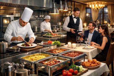 Restaurace, hotely