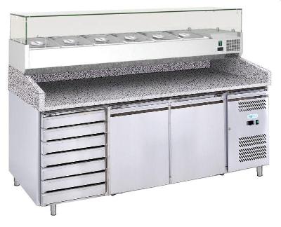 Ventilovaný chladicí pizza stůl G-PZ2610TN-FC +VRX2000-330