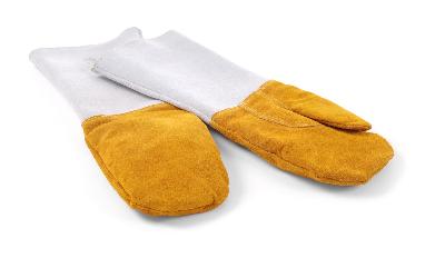 Tepelně odolné kožené grilovací rukavice, 2 ks, HENDI, 2 ks, (L)460mm