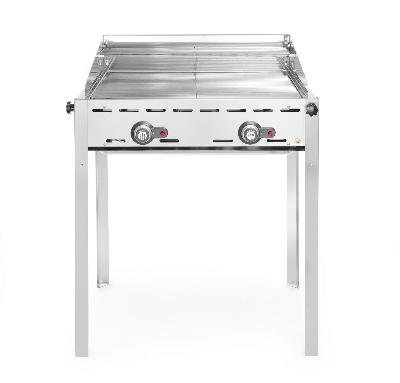 2-hořákový plynový gril Green Fire Profi Line, HENDI, Profi Line, 2 mřížky z nerezové oceli GN 1/1, 11,6kW, 740x612x(H)825mm