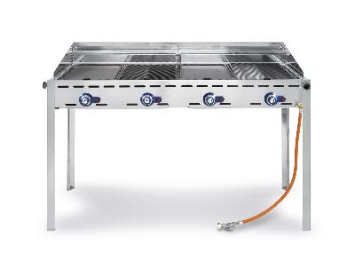 4-hořákový plynový gril Green Fire Profi Line, 22kW, 1400x612x(H)825mm