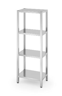 Skladovací regál se 4 plnými policemi – šroubový, HENDI, Kitchen Line, 600x400x(H)1800mm