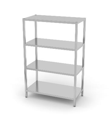 Skladovací regál se 4 plnými policemi – šroubový, HENDI, Kitchen Line, 1000x500x(H)1800mm