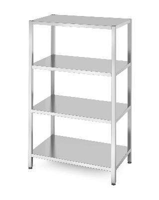 Skladovací regál se 4 plnými policemi – šroubový, HENDI, Kitchen Line, 1000x600x(H)1800mm