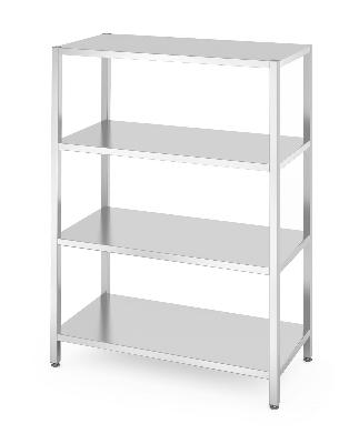Skladovací regál se 4 plnými policemi – šroubový, HENDI, Kitchen Line, 1200x600x(H)1800mm