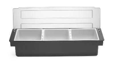 Box na přísady – 3 nádoby, BarUp, Černá, 480x150x(H)100mm