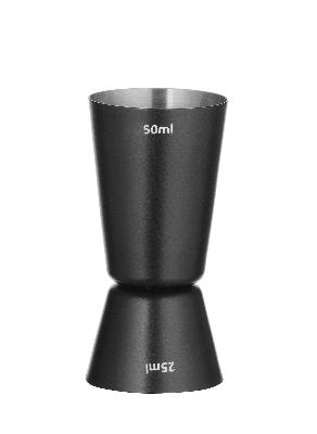 Barmanská odměrka - jigger 25/50 ml, BarUp, Černá, ⌀45x(H)86mm