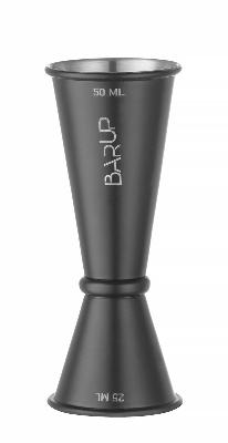 Barmanská odměrka - jigger 25/50 ml, BarUp, Černá, ⌀44x(H)110mm