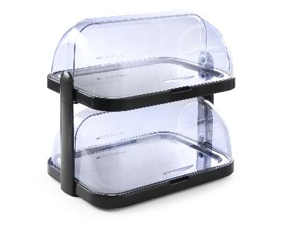 Otočný displej s chlazením Duo UNIQ, HENDI, navržený Robertem Bronwasserem, Černá, 480x355x(H)480mm, Obdélníkový Rolltop 871812