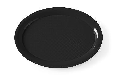 Polypropylenový podnos Fast Food, oválný, HENDI, Černá, 265x195x(H)15mm Černý, oválný