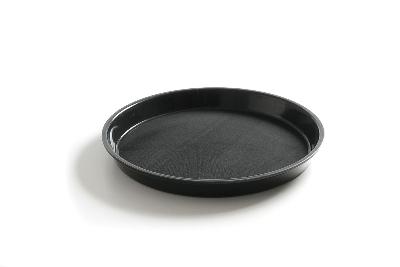 Polypropylenový servírovací podnos, protiskluzový, kulatý, vysoký okraj, černý, HENDI, ⌀360x(H)39mm Ø360 mm, 878408