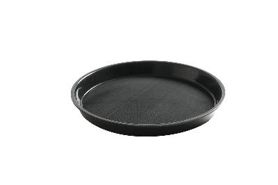 Polypropylenový servírovací podnos, protiskluzový, kulatý, vysoký okraj, černý, HENDI, ⌀320x(H)37mm Ø320 mm, 878606