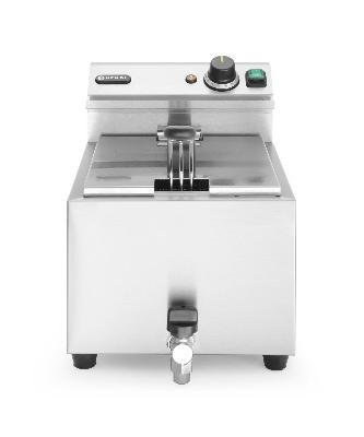 Manuální fritéza Profi Line s vypouštěcím kohoutkem, 8 l, HENDI, Profi Line, 8L, Světle šedá, 230V/3500W, 305x515x(H)354mm Hendi 209202