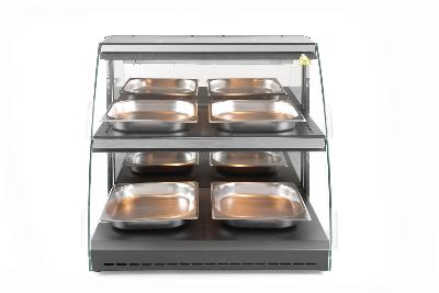 Nastavitelná křemenná ohřívací vitrína, HENDI, dvoupatrová, 230V/560W, 650x485x(H)630mm 233962