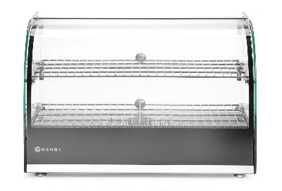 Nastavitelná ohřívací vitrína, HENDI, dvouúrovňová, Černá, 220-240V/800W, 554x376x(H)376mm 273999