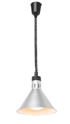 Teplovzdušná lampa s nastavitelnou výškou, kuželová, HENDI, Stříbrná, 230V/250W, ⌀275x(H)250mm 273869