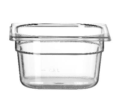 Nádoba GN 1/6, HENDI, Profi Line, GN 1/6, 1,6L, Průhledná, 176x162x(H)100mm Kód: 861721