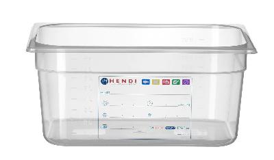 Nádoba GN 1/2, HENDI, GN 1/2, 9,5L, Průhledná, 325x265x(H)150mm Kód: 880166