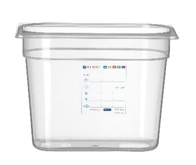Nádoba GN 1/4, HENDI, GN 1/4, 5,5L, Průhledná, 265x162x(H)200mm Kód: 880357