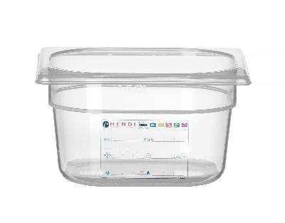 Nádoba GN 1/6, HENDI, GN 1/6, 1,6L, Průhledná, 176x162x(H)100mm Kód: 880470