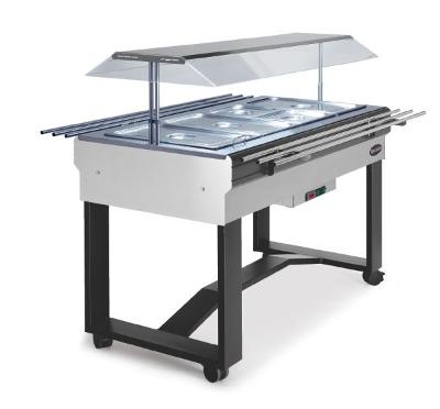 Vyhřívaný samoobslužný gastrobufet BREAKFAST CALDA INOX s policemi